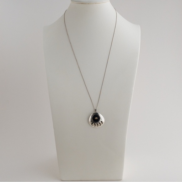 Native American Bear Paw Claw Sterling Silver 18K Gold Nugget Pendant Necklace - Picture 8 of 13